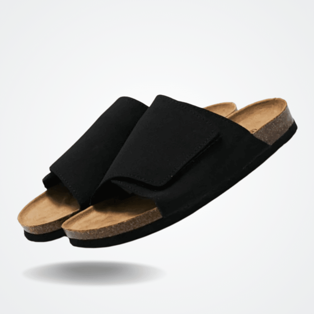 Sandália Slide Masculina de Couro Vórtex Bali