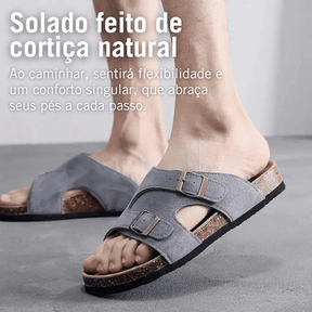 Sandália Masculina de Couro Vórtex Cancún