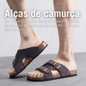 Sandália Masculina de Couro Vórtex Cancún