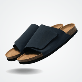 Sandália Slide Masculina de Couro Vórtex Bali