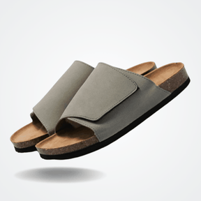 Sandália Slide Masculina de Couro Vórtex Bali