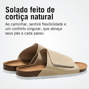 Sandália Slide Masculina de Couro Vórtex Bali