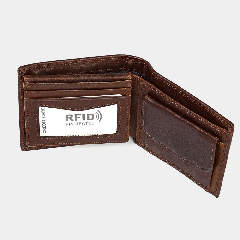 Carteira de Bolso Masculina de Couro RFID