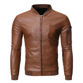 Jaqueta Masculina de Couro Slim Fit