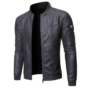 Jaqueta Masculina de Couro Slim Fit