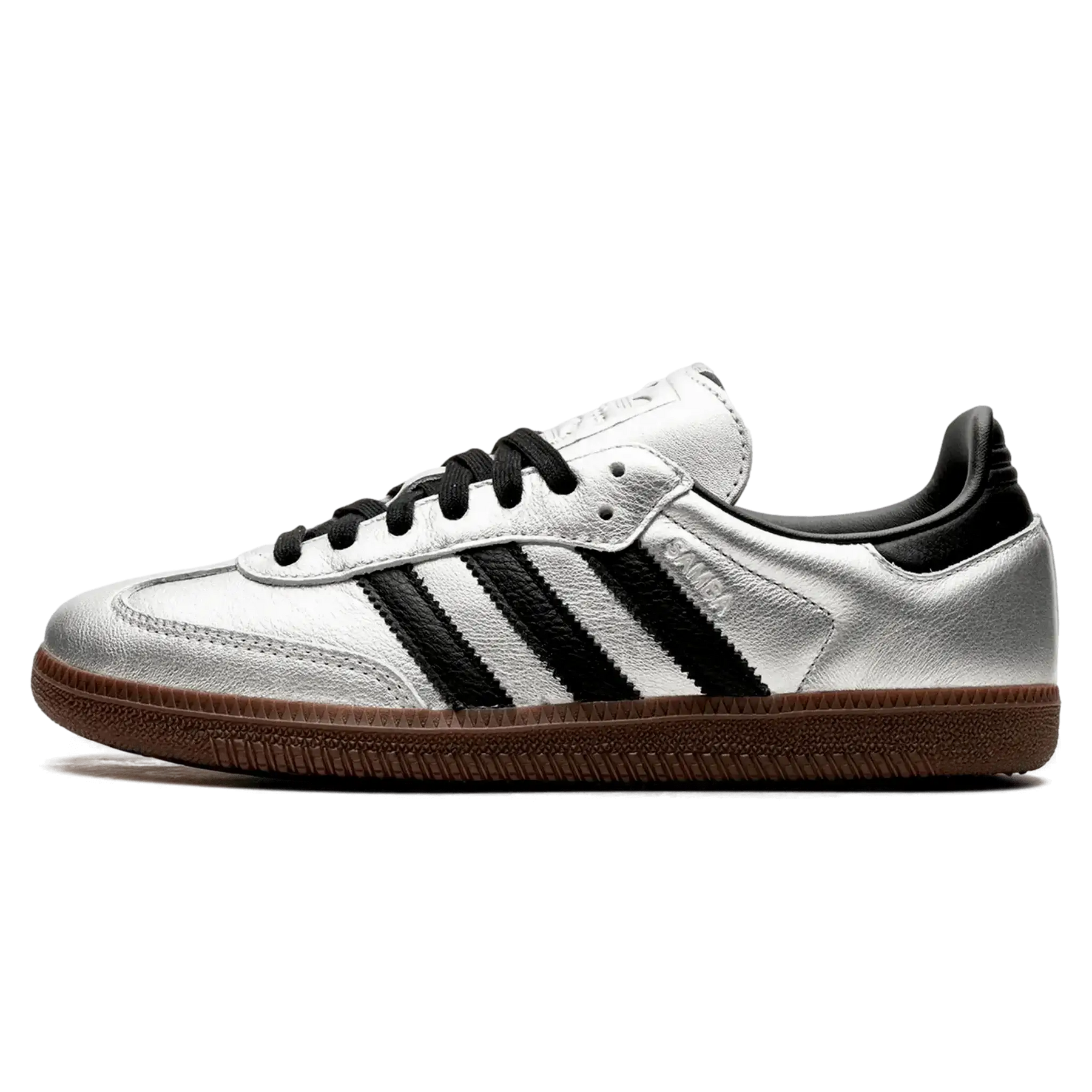 Tênis Adidas Samba OG Feminino "Silver Metallic Black Gum" Prata