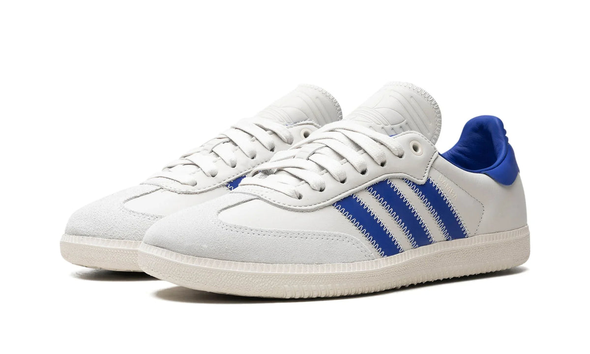 Tênis Adidas Samba x Humanrace "Navy Aluminum" Branco / Azul