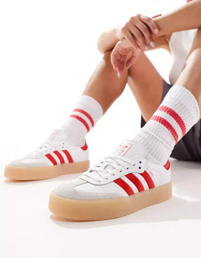 Tênis Adidas Sambae Feminino "Scarlet Red" Branco / Vermelho