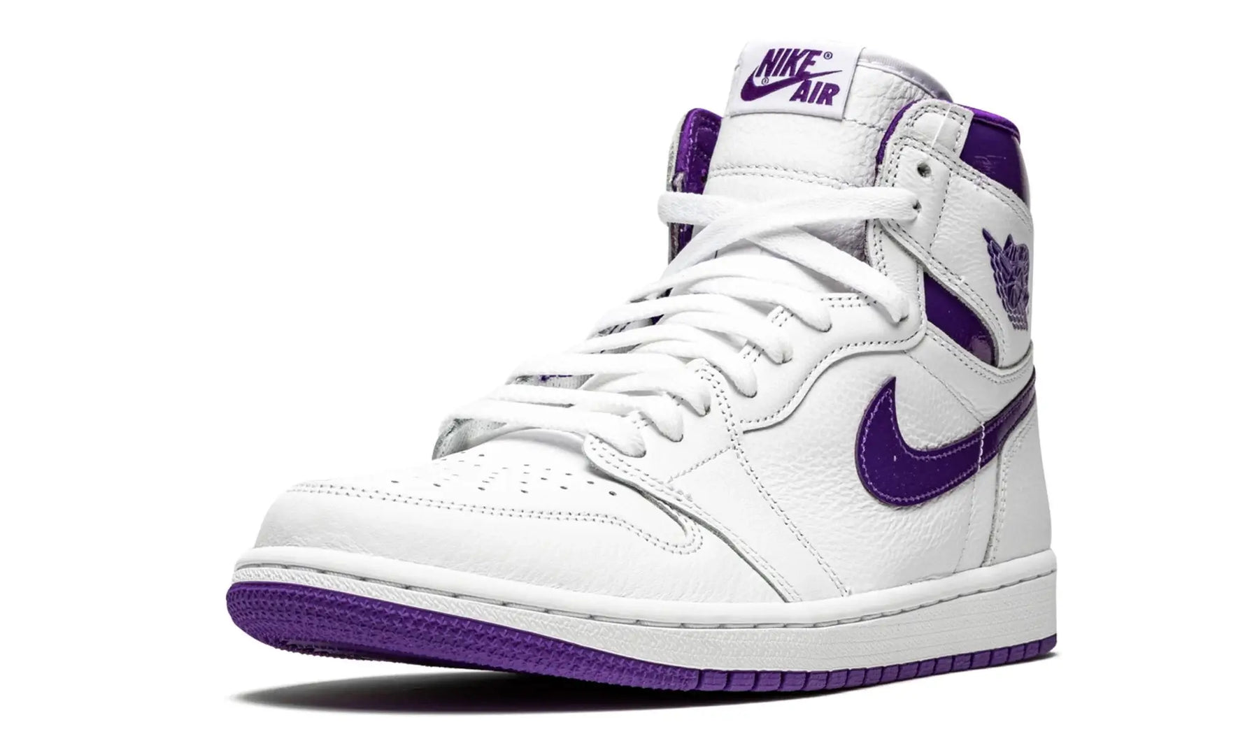 Tênis Air Jordan 1 High "Court Purple White" Branco / Roxo