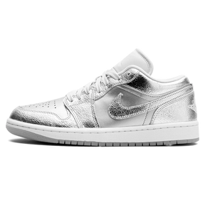 Tênis Air Jordan 1 Low Feminino "Metallic Silver" Cinza