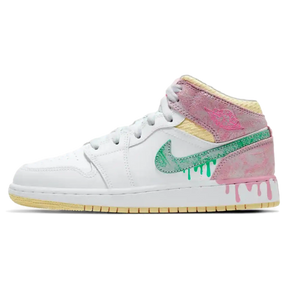 Tênis Air Jordan 1 Mid Feminino "Paint Drip"