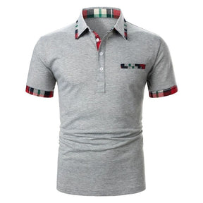 Camisa Polo Masculina Xadrez Cinza