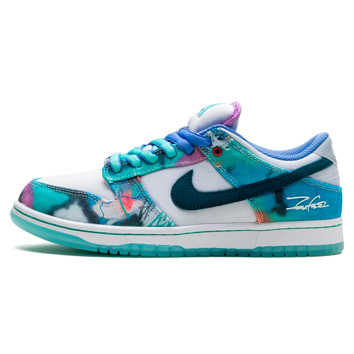 Tênis Nike Dunk Low SB x Futura "Bleached Aqua" Azul